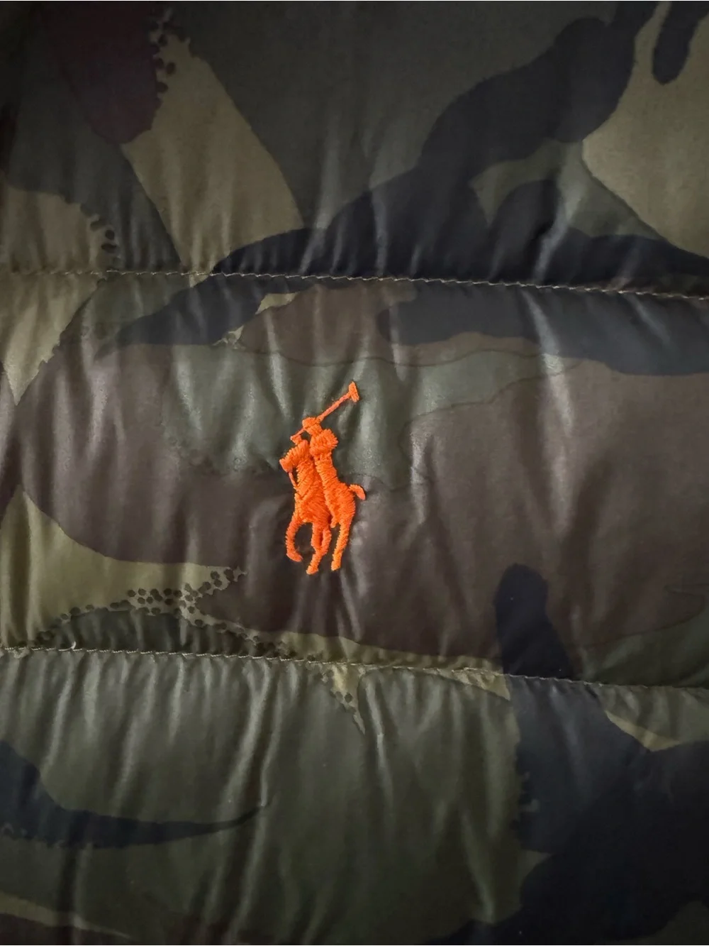 Ralph Lauren Orange-Lined Camo Puffer Vest